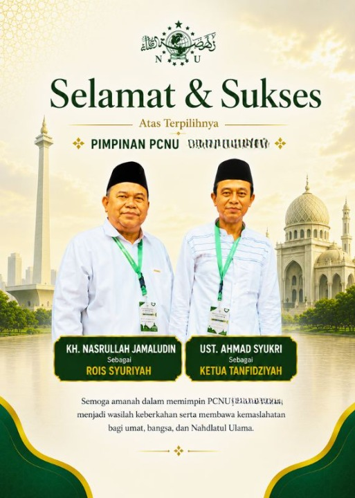 PWNU  Pengurus Wilayah Provinsi Sulawesi Selatan Rois Syuriyah KH Nasrullah Jamaludin dan Ketua Tanfidziyah Ust Ahmad Syukri