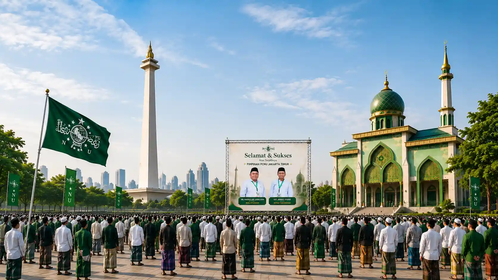 Kebersamaan pengurus dan warga Nahdlatul Ulama Pengurus Wilayah Provinsi Sulawesi Selatan